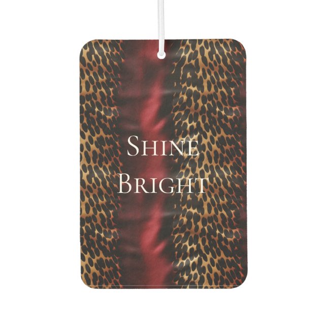 Red Gold Faux Southwest Cowgirl Cowhide Air Freshener (Front)