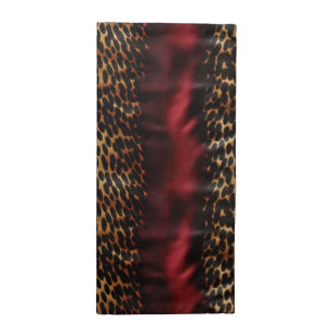 Red Gold Faux Southwest Cowgirl Cowhide Cloth Napkin