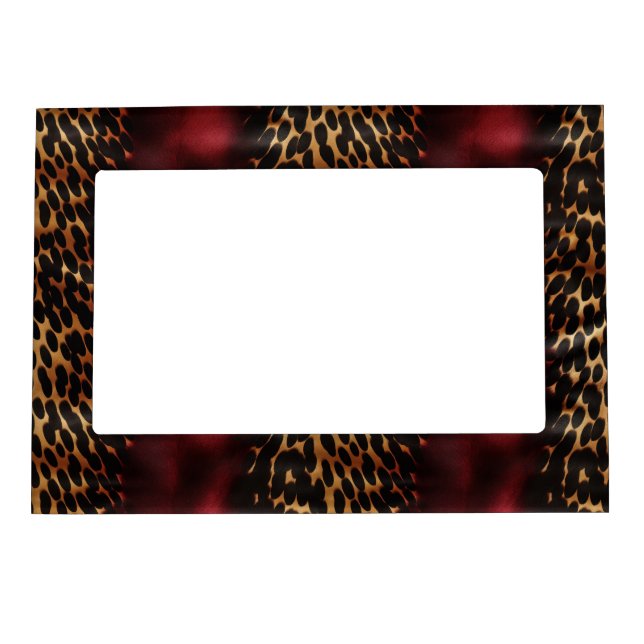 Red Gold Faux Southwest Cowgirl Cowhide Magnetic Frame (Front)