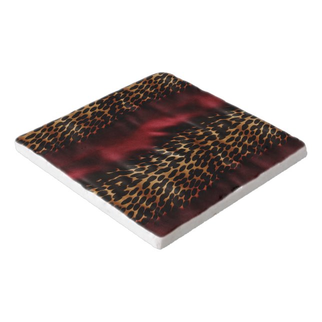 Red Gold Faux Southwest Cowgirl Cowhide Trivet (Corner)