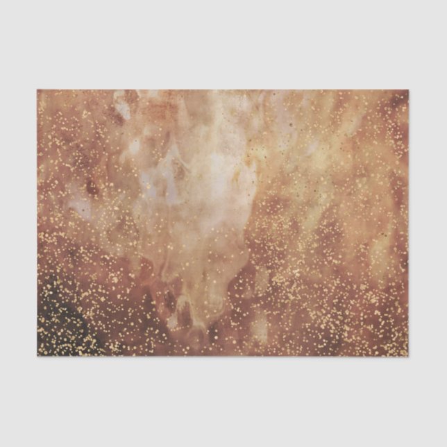 Red gold fire galaxy distressed gold dots tissue paper (Front)