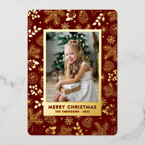 Red Gold Foil Holiday Card