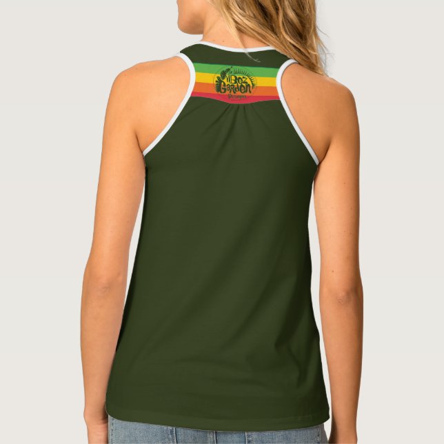 Red Gold Garden Reggae Festival Racerback Tank Top (Back)