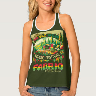 Red Gold Garden Reggae Festival Racerback Tank Top