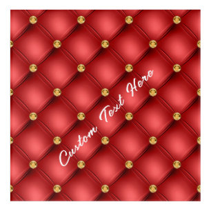 Red Gold Gemstone Acrylic Print with Custom Text