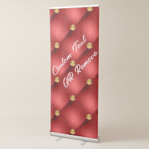 Red Gold Gemstone Retractable Banner Custom Text