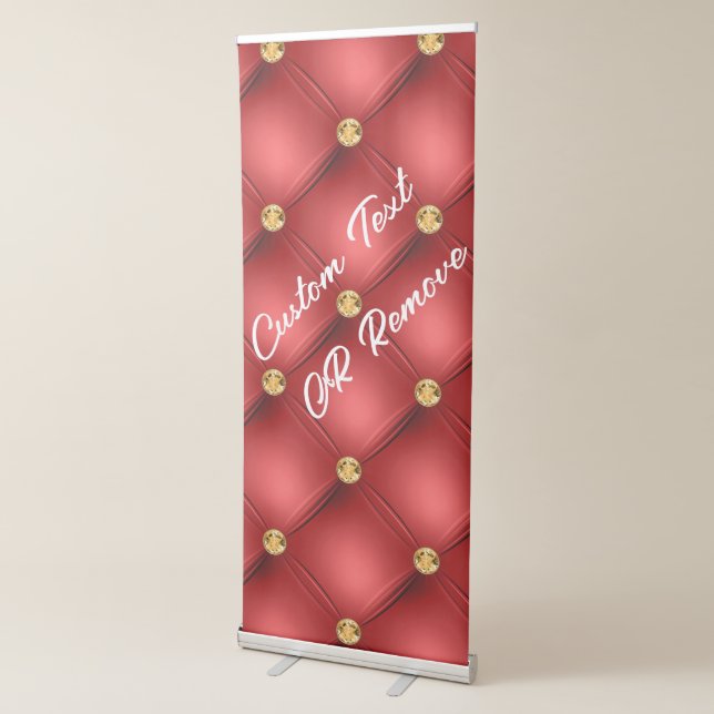 Red Gold Gemstone Retractable Banner Custom Text (3/4)