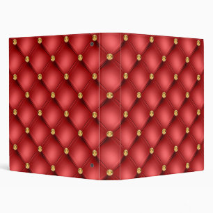 Red Gold Gemstone Tufted Binder