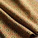 Red Gold Geometric Mandala Moroccan Mosaic Boho Fabric