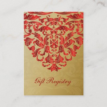 red gold Gift registry  Cards
