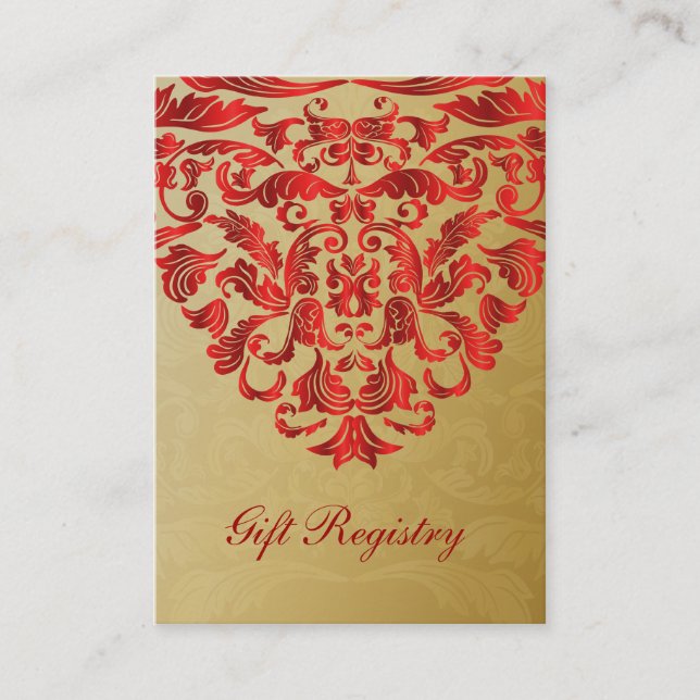 red gold Gift registry  Cards (Front)
