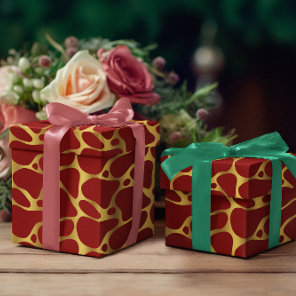 Red & gold Giraffe Pattern Wrapping Paper