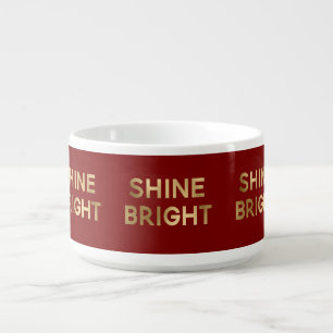 Red Gold Glam Shine Bright Christmas Bowl