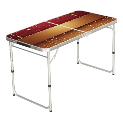 ❤️ Red Gold Glitter Drip Holiday Texture ✨ Beer Pong Table