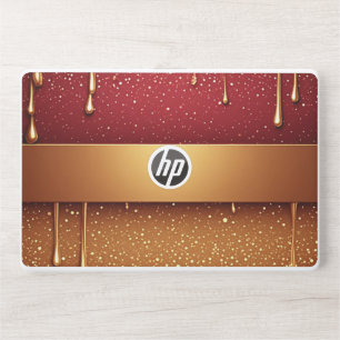 💻 Red Gold Glitter Laptop Skin Bold Tech Style