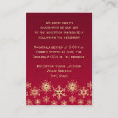Red, Gold Glitter LOOK Snowflakes Enclosure Card (Back)