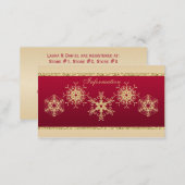 Red, Gold Glitter LOOK Snowflakes Enclosure Card (Front/Back)