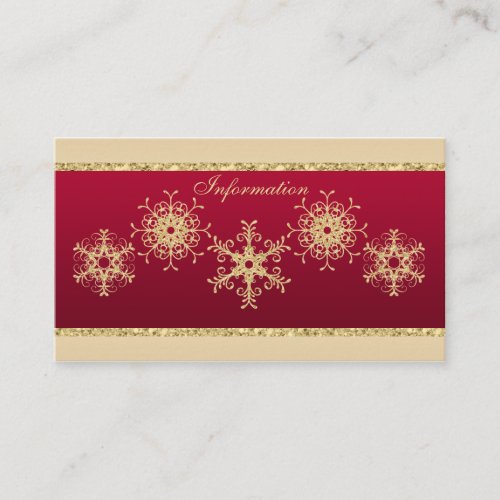 Red Gold Glitter LOOK Snowflakes Enclosure Card