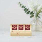 Red, Gold Glitter LOOK Snowflakes Placecards (Standing Front)