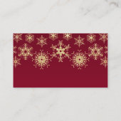Red, Gold Glitter LOOK Snowflakes Placecards (Back)