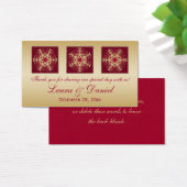 Red Gold Glitter LOOK Snowflakes Wedding Favor Tag (Desk)