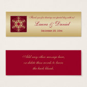 Red Gold Glitter LOOK Snowflakes Wedding Favor Tag (Front & Back)