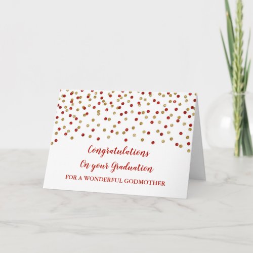 Red Gold Godmother Congratulations Graduation Card