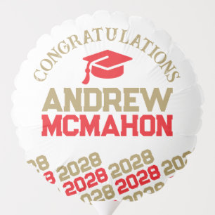 Red & Gold Graduation Centerpiece Balloon