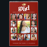Red Gold Graduation K–12 Photo Collage 15 Month Calendar<br><div class="desc">Be proud, rejoice and showcase this milestone of your favorite grad. Create this graphic, stunning, simple, modern, personalized high school graduation K – 12 photo collage 15 month calendar for a keepsake you’ll enjoy throughout the year. On the front, a fun, playful visual of bold white typography and faux gold...</div>