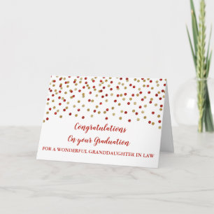 Red Gold Granddaughter in Law Graduation Card