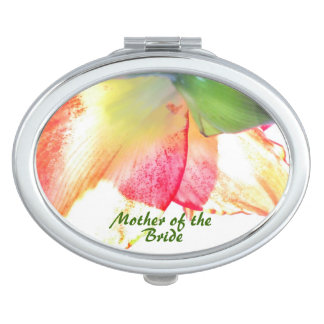 Red Gold Green Amaryllis Abstract Wedding Makeup Mirror