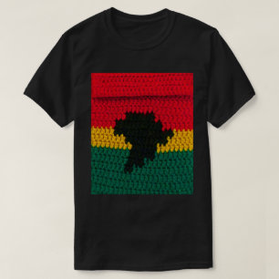 Red Gold Green Black Africa Artisan Crochet Print T-Shirt