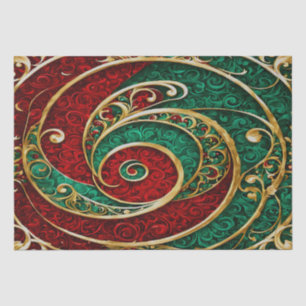 Red Gold Green Christmas Holiday Tissue Paper