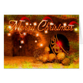 Red Gold & Green Decorative Balls Marry Christmas (Front Horizontal)