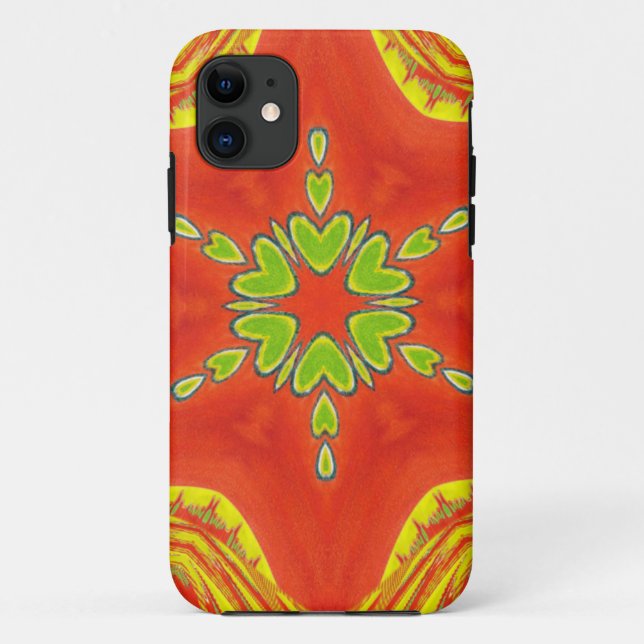Red Gold Green Mandala Art Print Case-Mate iPhone Case (Back)