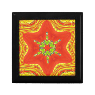 Red Gold Green Mandala Art Print Gift Box