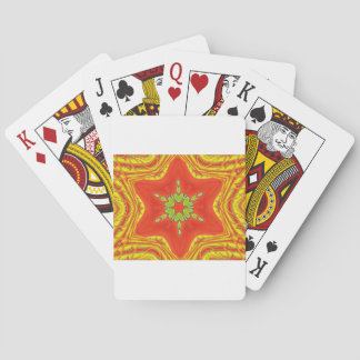 Red Gold Green Mandala Art Print Poker Cards