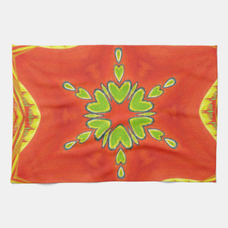 Red Gold Green Mandala Art Print Towel