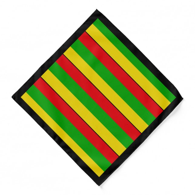 Red Gold Green Rasta Striped Bandana (Front)