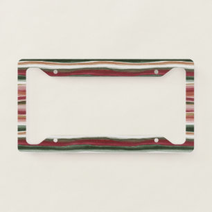 Red Gold Green White Pink Stripes License Plate Frame