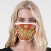 Red Gold Guardian Angel Art Custom Face Mask (Worn Her)