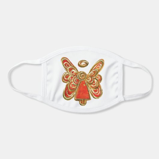 Red Gold Guardian Angel Art Custom Face Mask (Front)