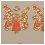 Red Gold Guardian Angel Art Fabric Material
