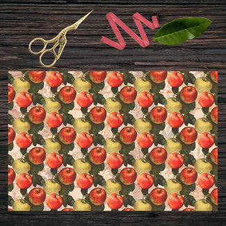 Red Gold Harvest Apple Pattern -Teacher Gift Idea