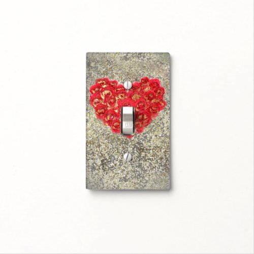 Red  Gold Heart Glam Rustic Love Rustic Valentine Light Switch Cover