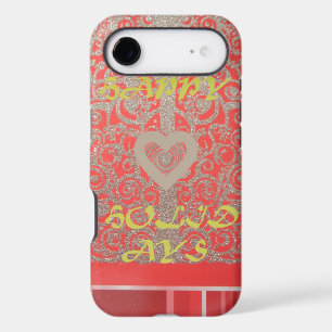 Red & Gold Heart Glitter: Luxurious Happy Christma iPhone 17 Air Case