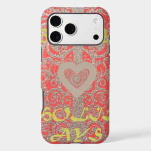 Red & Gold Heart Glitter: Luxurious Happy Christma iPhone 17 Pro Max Case