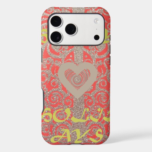 Red & Gold Heart Glitter: Luxurious Happy Christma Case-Mate iPhone Case (Back)