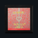 Red & Gold Heart Glitter: Luxurious Happy Christma Keepsake Box<br><div class="desc">Red & Gold Heart Glitter: Luxurious Happy Christmas Holiday Collection. Celebrate the season with opulent glamour and heartfelt elegance with the Red & Gold Heart Glitter Holiday Collection. This stunning design features intricate gold glitter swirls and a central heart motif against a rich red background, sending a truly luxe "Happy...</div>