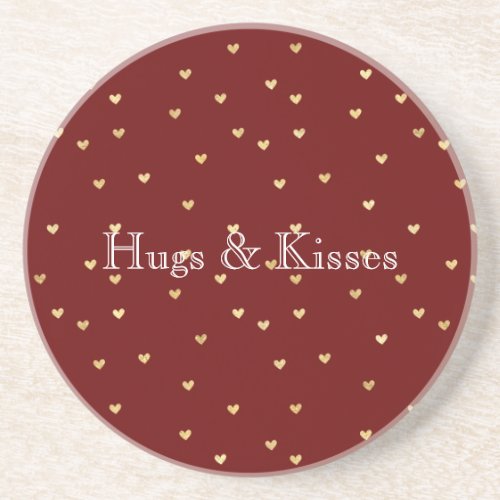 Red Gold Hearts Coaster